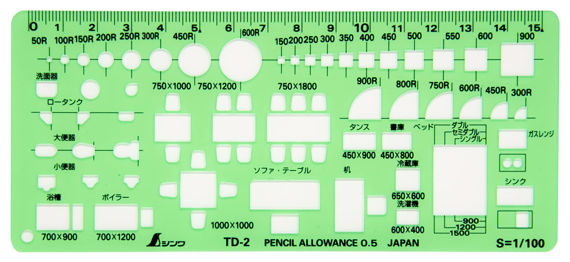 

Shinwa Sokutei Template Furniture Ruler 66008