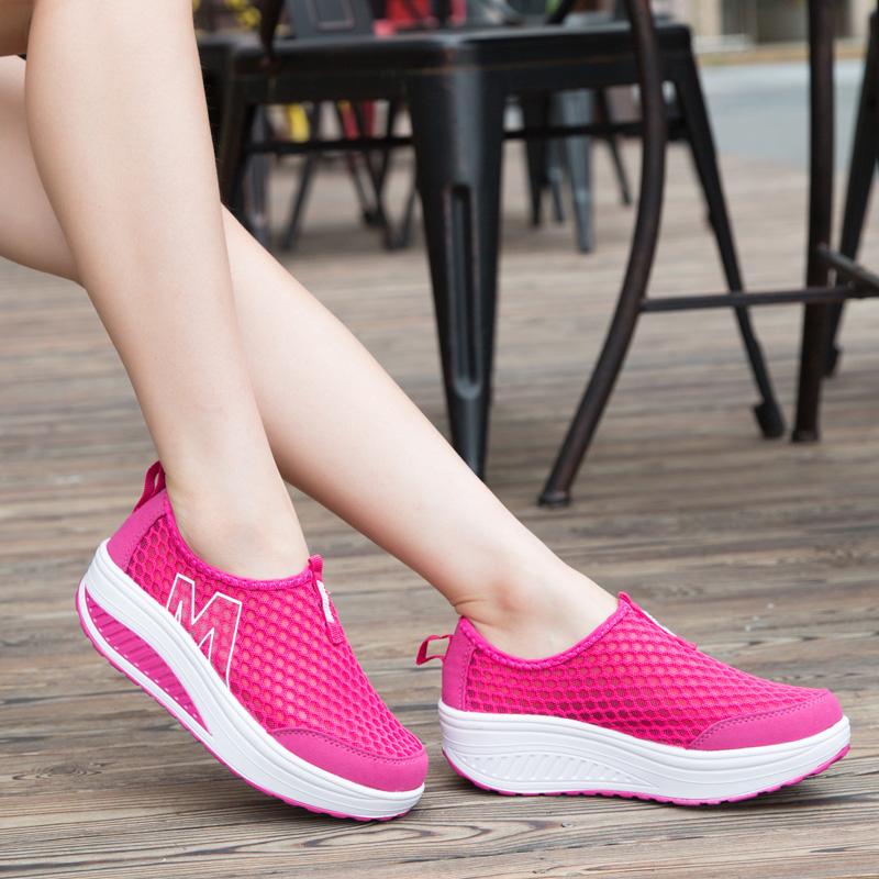 Womens Summer Slip On Lightweight Breathable Soft Non Slip Outdoor Walking Trainers Shoes