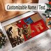 Leopard Theme Crystal Velvet Floor Rug Personalized Custom Name Text Warm Carpet Home Decoration