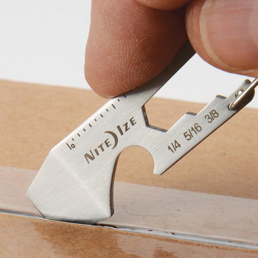 NITEIZE Doohickey Silver Small Mini Bottle Box Carabiner Multi-Tool, Keychain, Multi-Function Tool, Opener, Cutter,