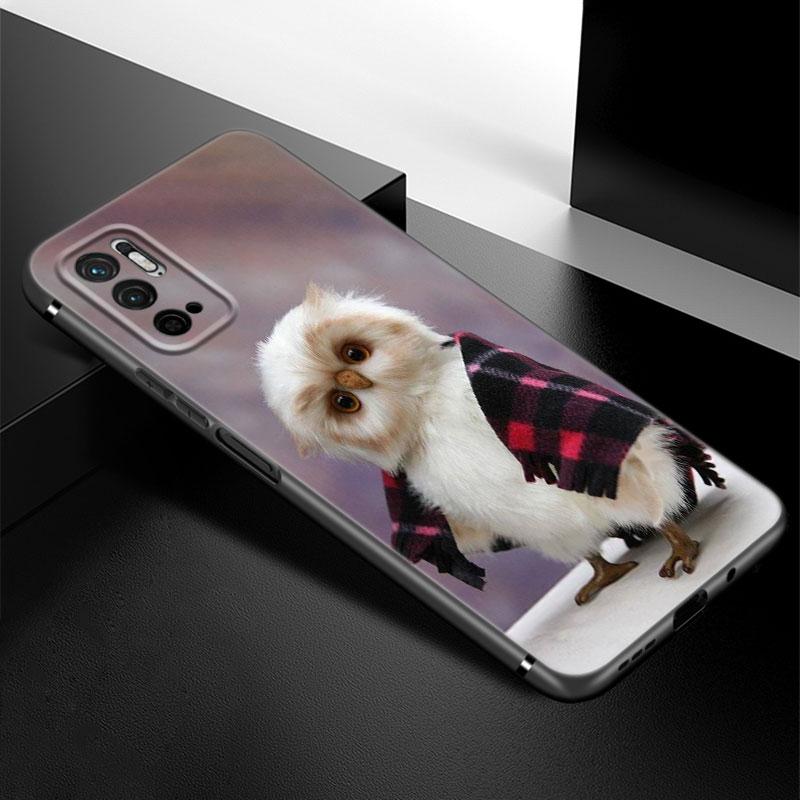 Cute Owl Animal Phone Case For Xiaomi Redmi Note 7 8 9 10 Lite 11 11E 11T 12 Pro 11S 4G 10T 5G 8T 9S 10S Soft TPU Black Cover