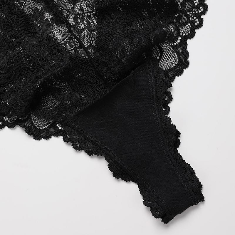 TERMEZY 2 stk/lott Dame Sexy Blonderundertøy Fristelse Truser med lav midje Broderi String Gjennomsiktig Uthult Undertøy G String for kvinner