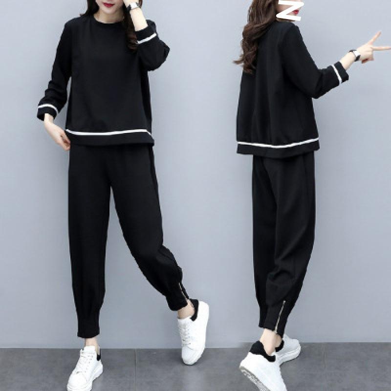 Autumn and Winter Korean Style Loose Slimming Fashionable Suit Women's Casual Small-leg Pants Western Style Two-piece Set