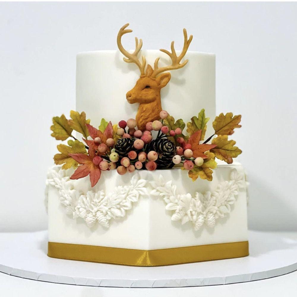 4.92*2.67 Inch Cake Decoration Molds Grey Pine Cone Print Cake Mould Fondant Molds Bakery