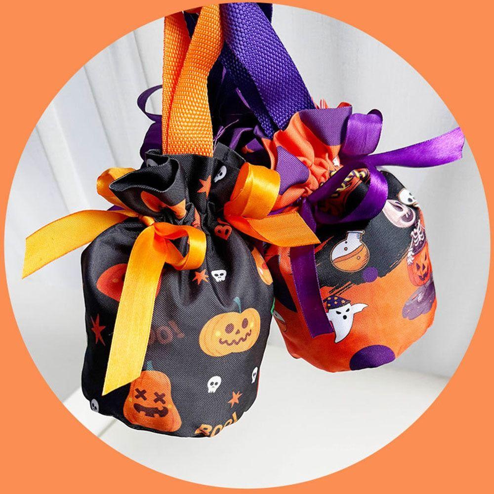 Handheld Halloween Candy Tote Bag Pumpkin Pattern Design Halloween Gift Handbag  Halloween Party