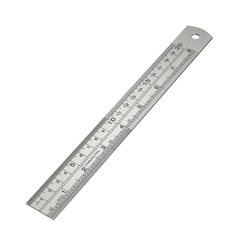 High Accuracy Steel Drawing Ruler with Double Scale System Metric Royal Etched Marks Easy To Use for Engineers