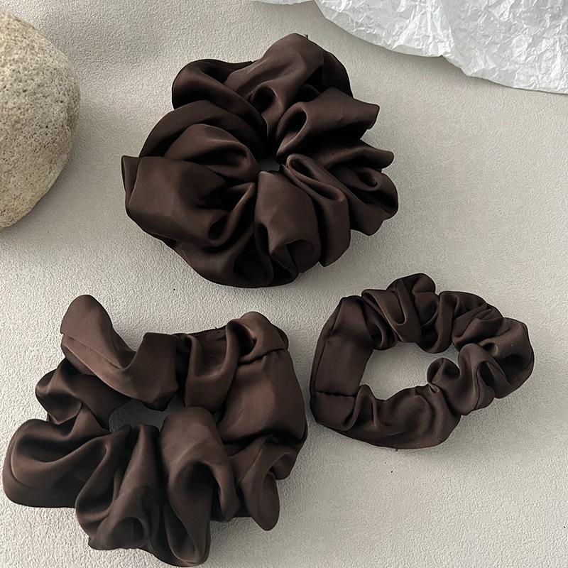 Koreanische Haargummis 3 Stück Premium Satin Scrunchies Französischer Stil Drei Größen Rutschfeste Haargummis für Frauen