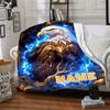 Majestic Eagle With Lightning Home Customize Your Name Blankets Soft Comfortable Lightweight Versatile Blanket For All Seasons Perfect For Picnics
