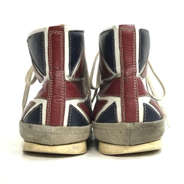CASTELBAJAC Union Jack leather high cut boots 24.5 white(USED)