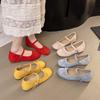 Gentle Matching Skirt Mary Jane Shoes Summer Temperament Elegant Bow Light Mouth Single Shoes