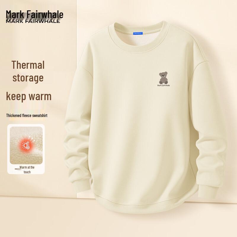 Mark Fairwhale Men's Fleece-Lined Bear Graphic Crewneck Sweatshirt