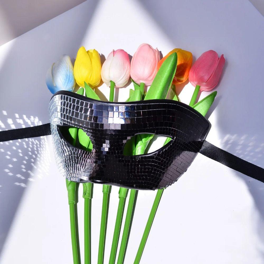 Male Adult Night Club Mask Masquerade Home DJ Decor Creative Ball Glitter Mirror Face Mask Gift
