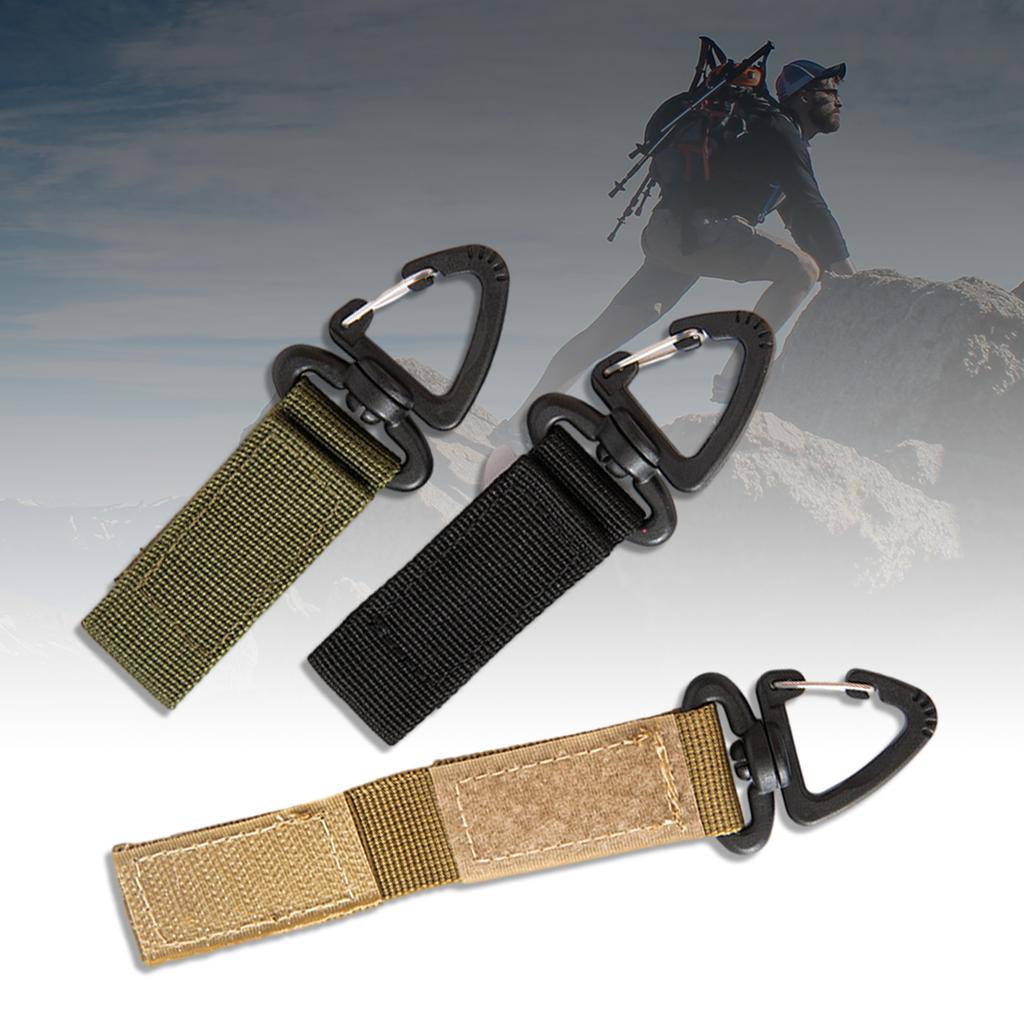 3 Pcs Tactically Belt Hanging Carabiners Hook Belt Clip Key Buckle 360 Degree Rotating Nylon Webbing Buckle Strap Clip