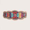 Womens Bohemian Style Fabric Waist Belt With Turquoise Beads And Embellishments For Outfits Seasonal
