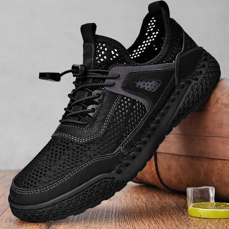 Mesh Shoes Men's Summer 2025 New Hollow One-pedal Men's Shoes Thin Breathable Non-slip Men's Lightweight Casual Shoes