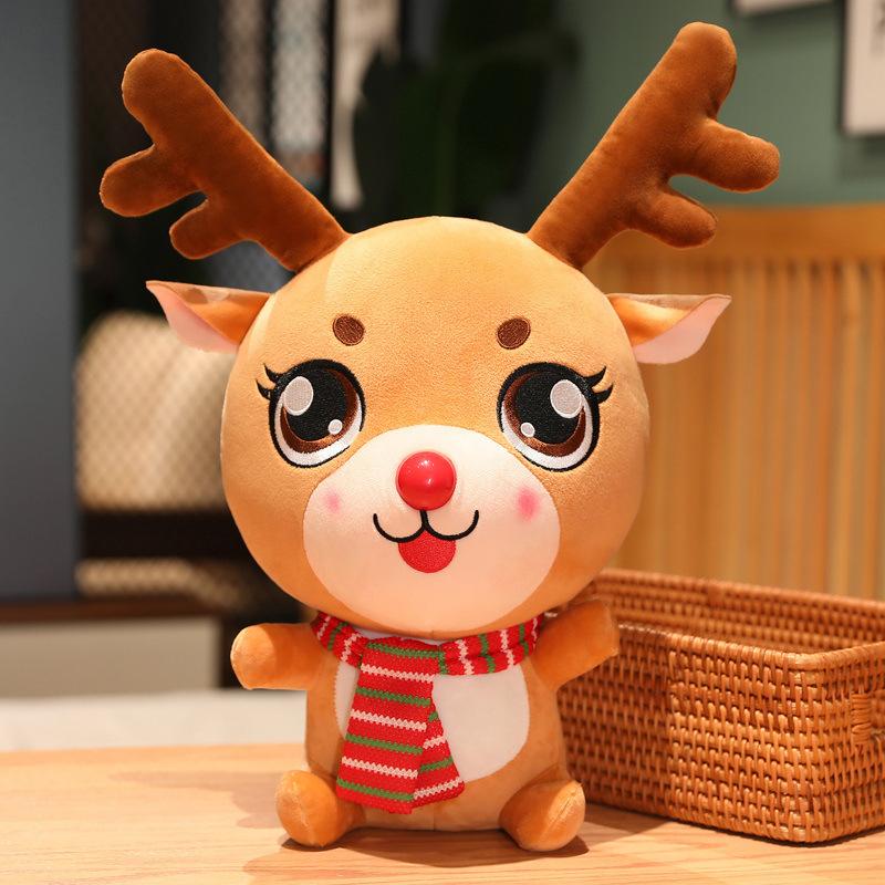 Cute Santa Claus Doll Elk Plush Toy Cloth Doll Children's Christmas Doll for Girls