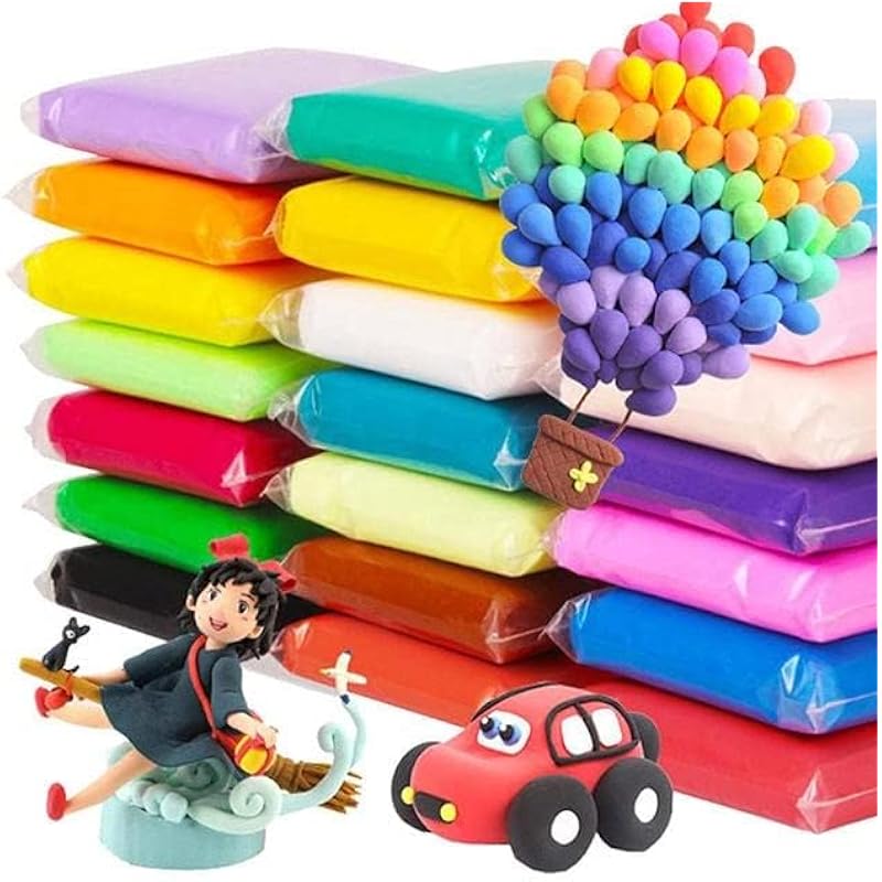 Eclet (Pack Of 12) Air Dry Clay, Colorful Children Soft Clay, Creative Art Crafts, Gifts For Kids-Multi Color. Non-Toxic