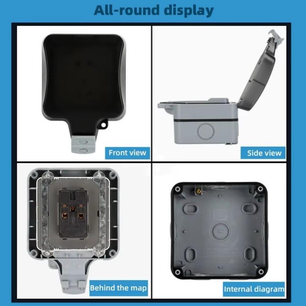 Waterproof Design Wall Switch Socket Dust Proof USB Port Outdoor Switched Power Socket with Light Rainproof Power Socket Box