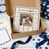 Wooden Photo Frame The Greatest Dad Ever 25cm Square Multi-Section Picture Frame Home Decoration Craft Gift for Father Display