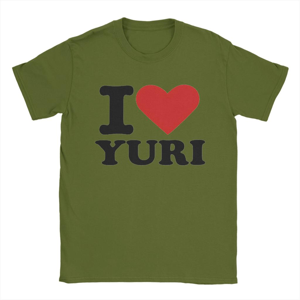 I Love Yuri TShirt Summer  Cotton TShirts For Male Hipster Loose Tshirt Short Sleeve Vintage Tees