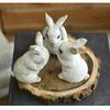 Interior decorative items stylish garden goods antique silent rabbit white one piece ornament item realistic cute decoration object animal entrance