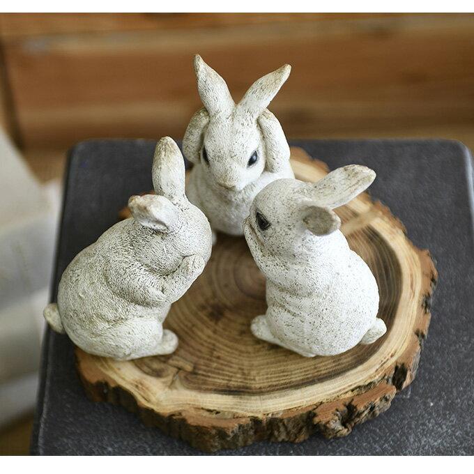 Interior decorative items stylish garden goods antique silent rabbit white one piece ornament item realistic cute decoration object animal entrance