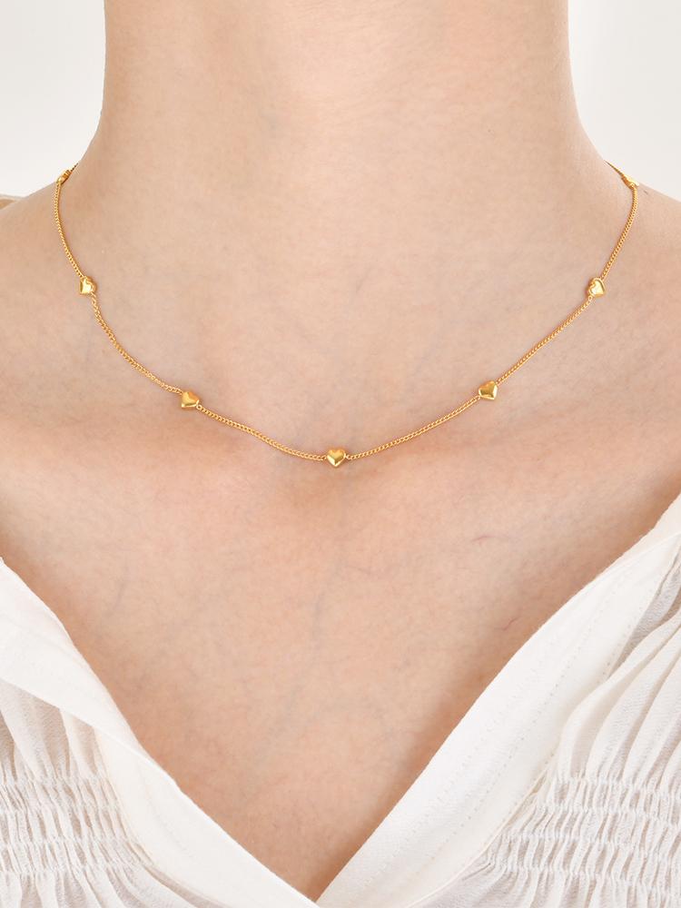 Fashion Love Heart Pendant Necklace for Women, Layering Necklaces Stainless Steel Minimalist Jewelry Free Nickel