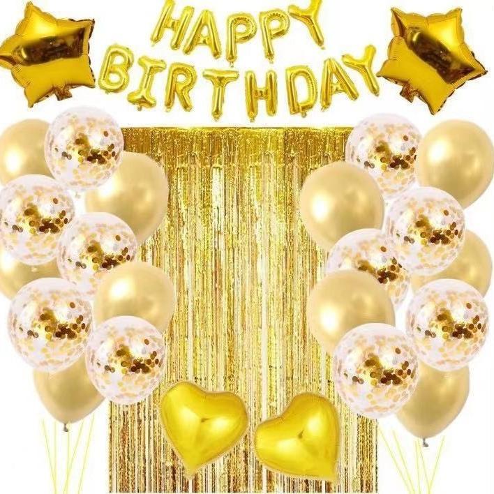 Happybirthday Party Arrangement Rose Gold Balloon Set Birthday Party Decorations