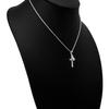 Hawaiian Jewelry Double Cross Scroll Engraving Pendant Necklace Silver 925 Rope Chain [Leilani] (with 45cm)