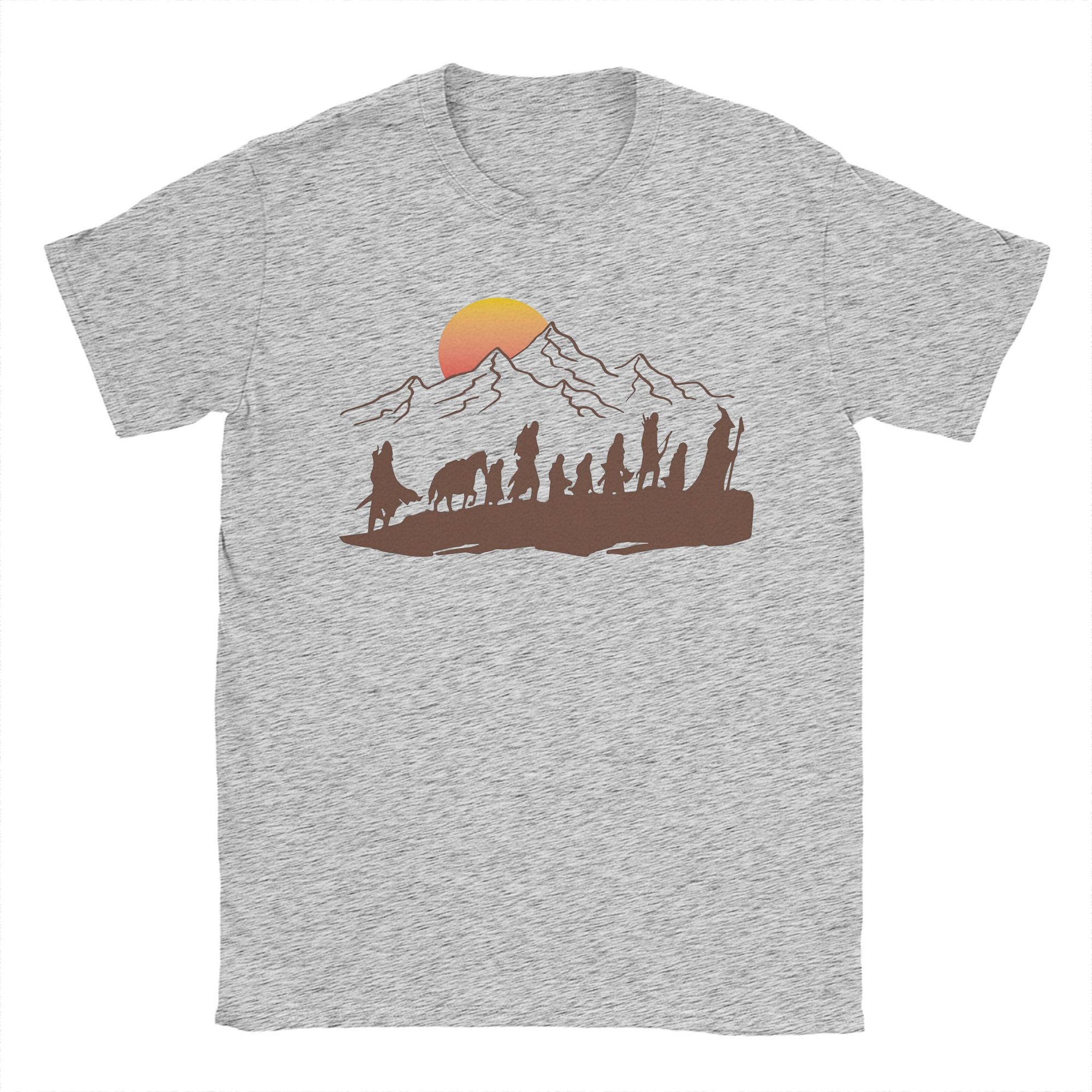 

Футболки Fellowship L-Lords Of The R-Rings для мужчин из чистого хлопка, забавные футболки с круглым вырезом, футболка с коротким рукавом, летняя одежда L серый