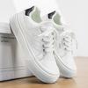 Men Thick Sole Color Block Lace Up Casual Skateboard Sneakers Walking Shoes