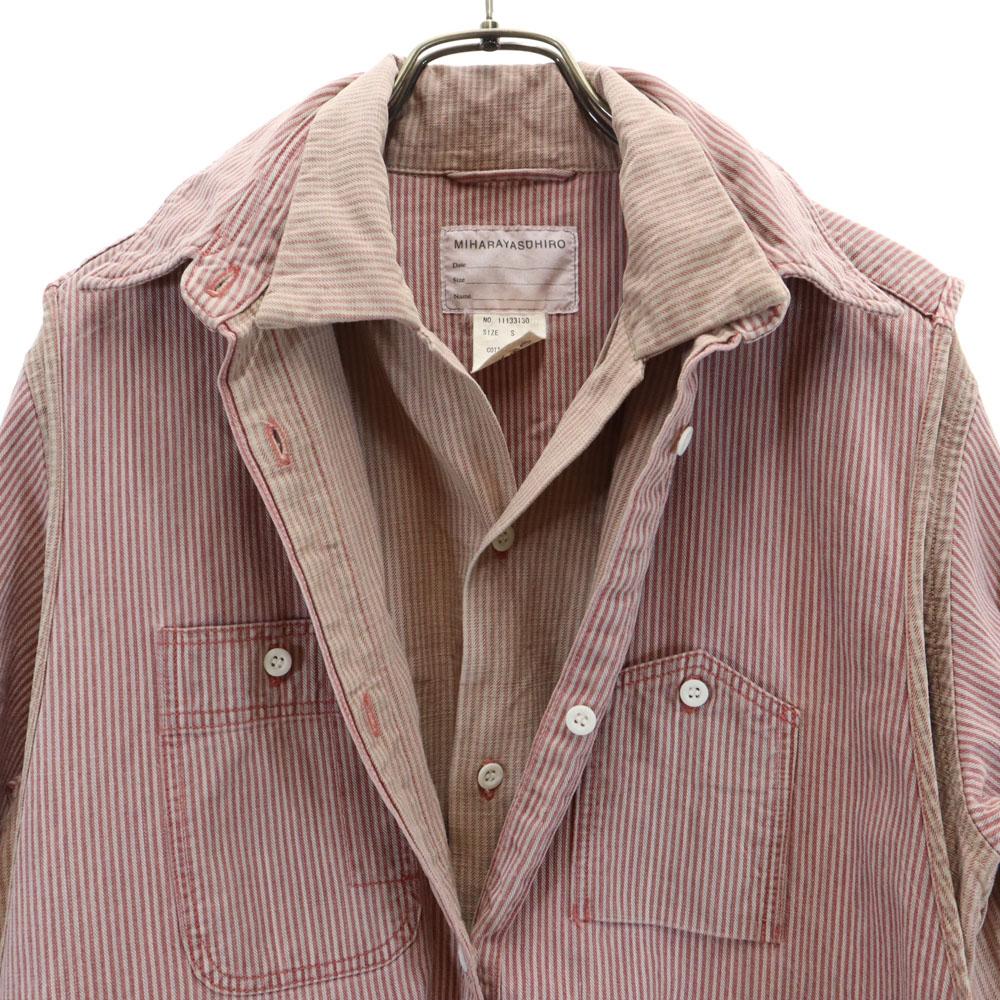 MIHARA YASUHIRO made in Japan Hickory stripe Long sleeve Layered shirt S Men's Used