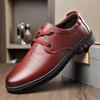 2025 Herbst Einzelne Schuhe Herren Leder Freizeitschuhe Lederschuhe Business Schuhe Schnürschuhe Runde Spitze Herrenschuhe Papa Lederschuhe Herren Vielseitig