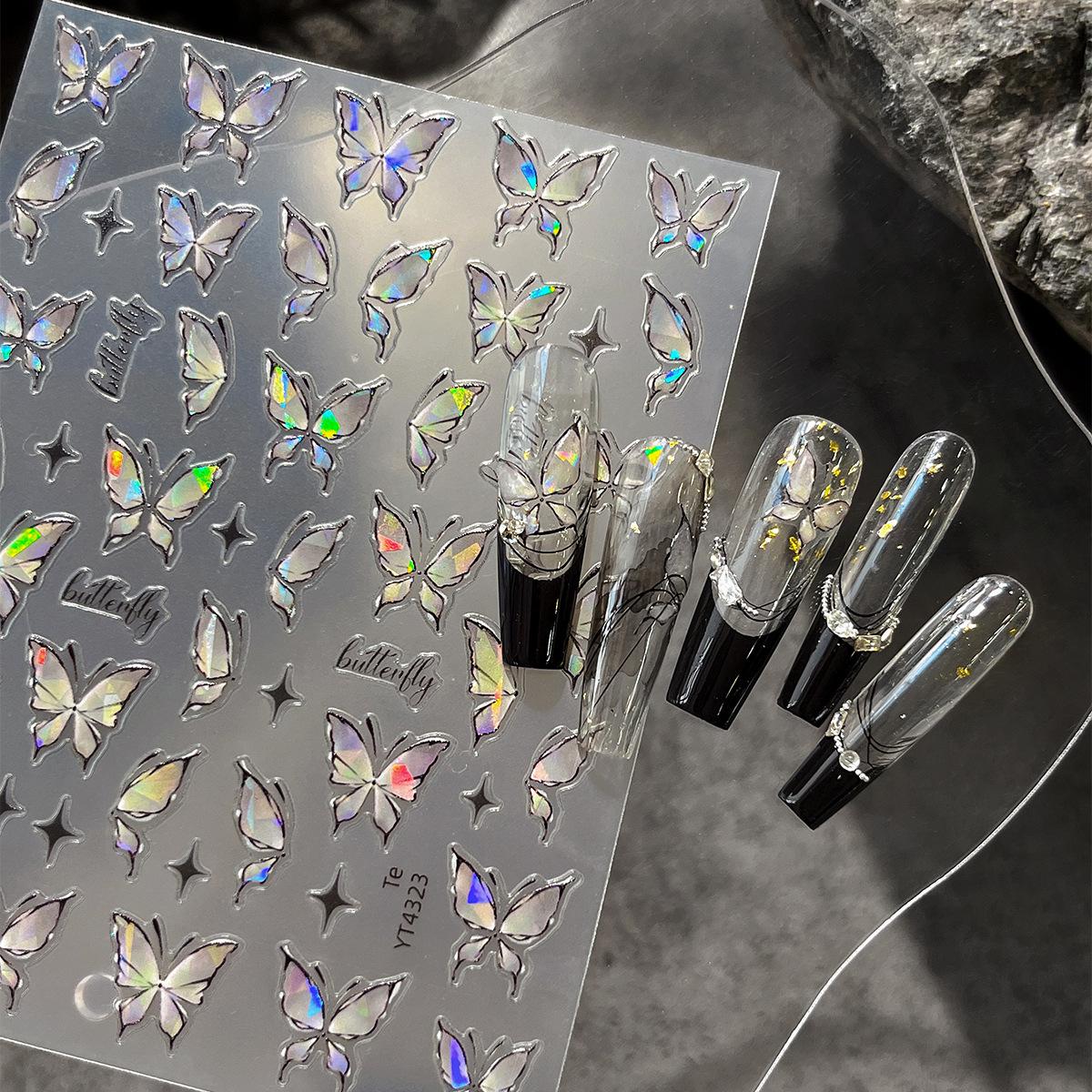 

YITU Iridescent Butterfly & Star Nail Stickers with Adhesive (YT4323)