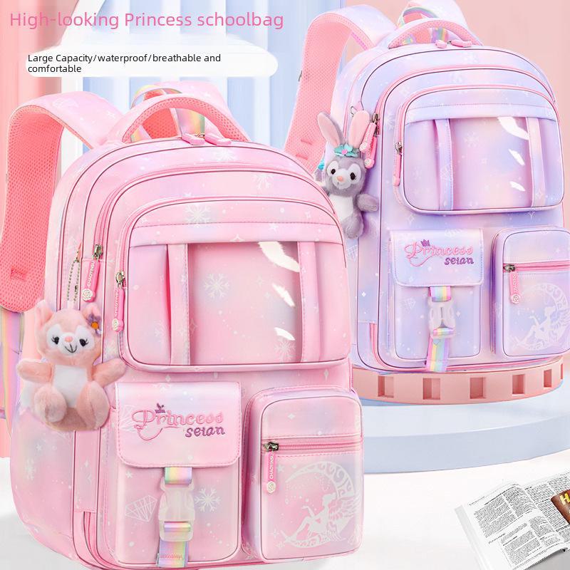 Trendy Ultra-Lightweight Backpack for Girls—Spine-Protecting, Load-Reducing, Large-Capacity for Grades 1-6