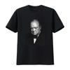 Winston Churchill Velká Británie Spojené království Anglie Vintage Portrét Tričko vintage Vyprané designové oblečení Unisex homme