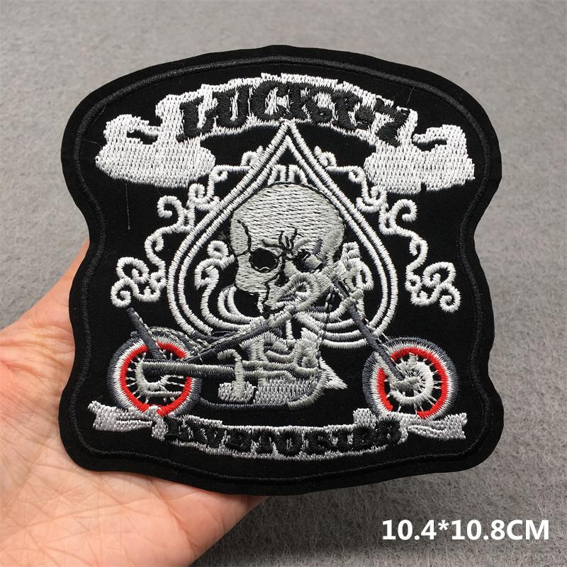 Totenkopf Punk Patches Für Kleidung Stickerei Streifen Diy Abzeichen Nähen Dekoration Kleidung Aufkleber Aufbügeln Aufnäher
