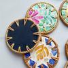 Amazon Rattan Hand Woven Colored Shell Tea Cup Pad Circular Heat-resistant Insulation Pad Household Teapot Pad Coaster