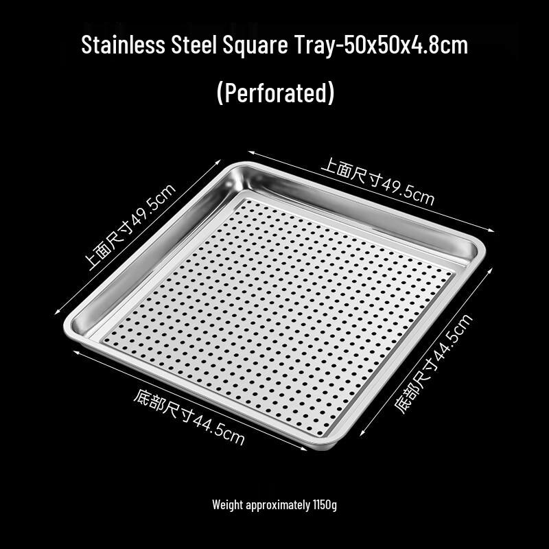 304 Stainless Steel Perforated Square Tray