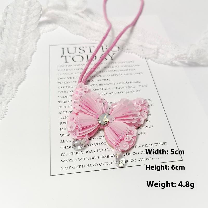 1 Piece Butterfly Applique Patch Hanging Rope Keyring  Starfish Sequin Handmade Beaded Clothing Sew On Patches Pendant