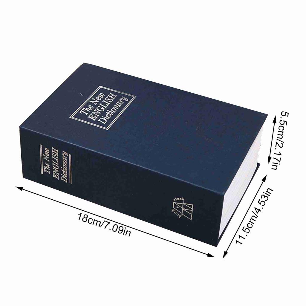 1Pc Security Lock Dictionary Safe Secret Book Cash Money Jewellery   Locker Box (Black)