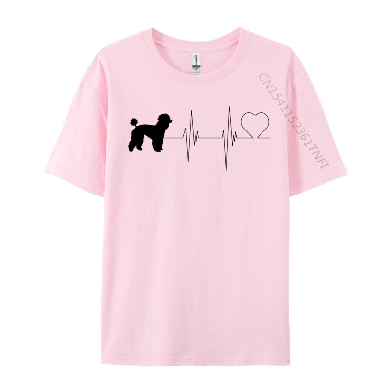 Poodle Dog Heartbeat Lover TShirt 2024 Newest Print Unisexs Cotton Tops Shirts Custom Awesome Anime T Shirts
