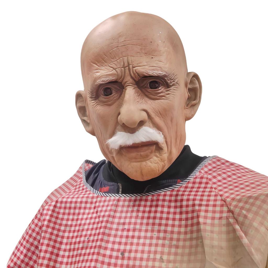 Halloween Character Costume Old Man Mask, Headgear, Horror Mask, Realistic Old Man Mask