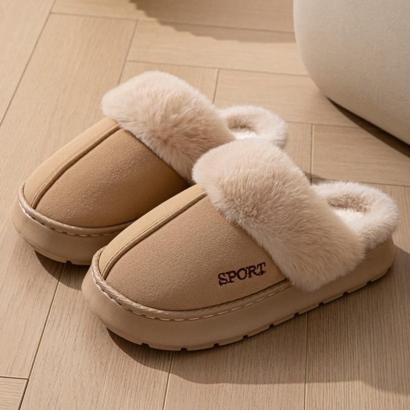 New slippers piled and thickened home warm thick-soled cotton shoes women's non-slip indoor winter plush cotton slippers