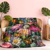 1pc Multi-size Super Comfortable and Warm Flannel Blanket | Fashionable Floral Print Machine Washable All-Season Perfect for Home Decor & Travel