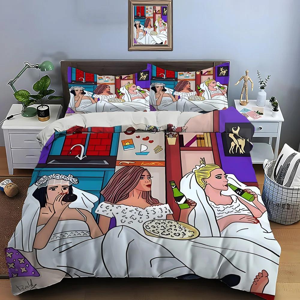 Funny Friends Print Bedding Set Best TV Show Duvet Cover Set Adult and Children Bedding Set Luxury TV Show Pattern