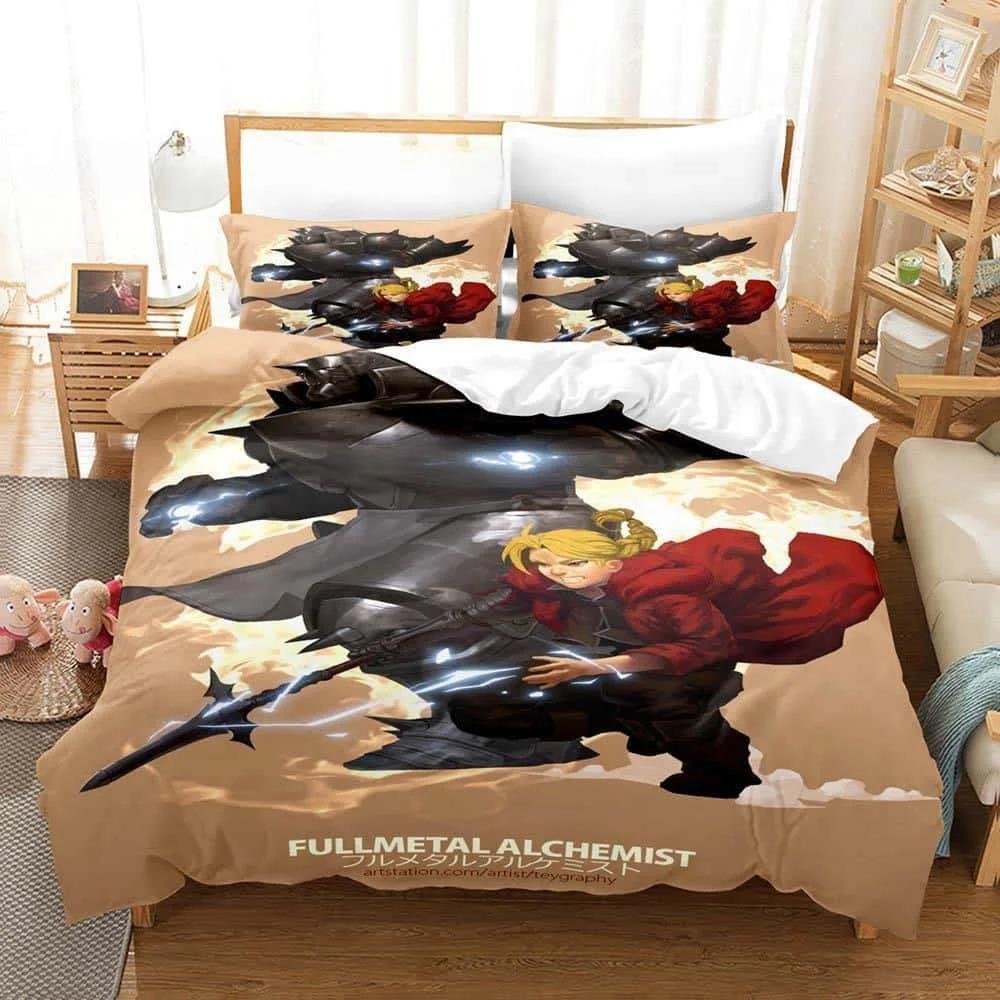 3D Printed Cartoons Fullmetal Alchemist Bedding Set Single Twin Full Queen King Size Bed Set Adult Kid Bedroom Duvet cover Sets Tool