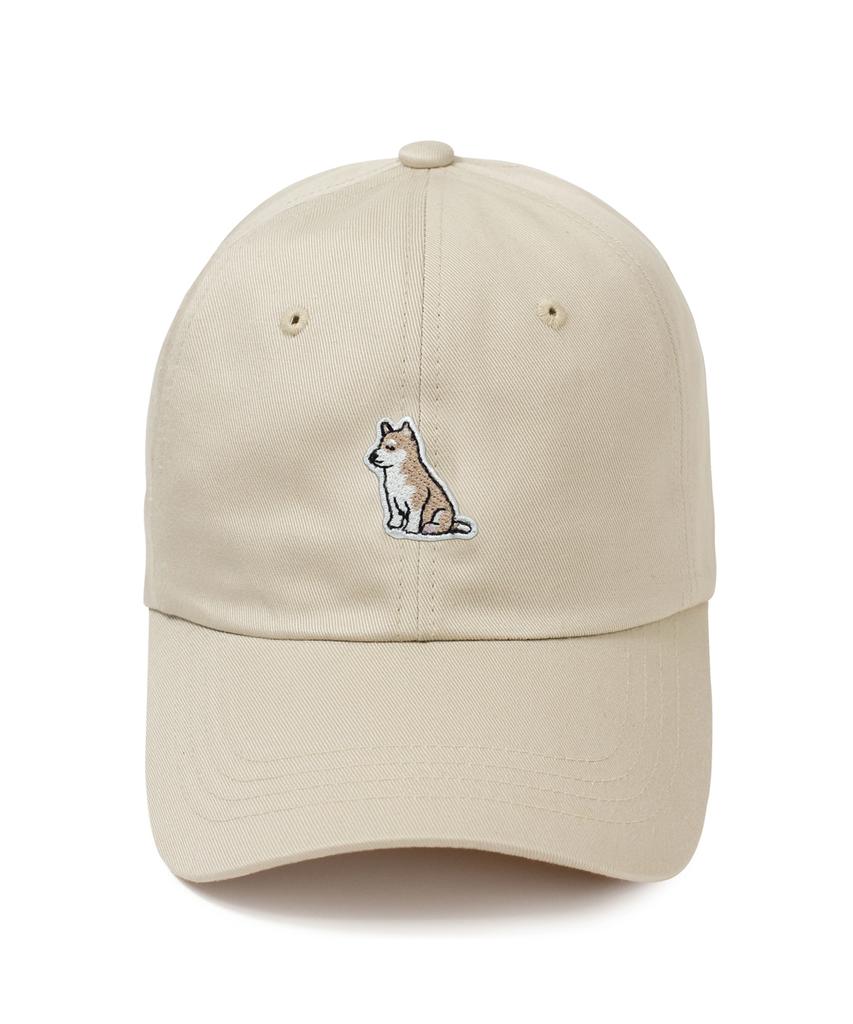 Seunuji Yellow Shiba Inu Patch Ball Cap - Beige