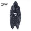 Cyberpunk Shelf Decor 3D Printed Tabletop Gothic Figurine Grim Reaper Sitting Statue Mysterious Cloaked Spooky Sculpture for Garden or Bookshelf,