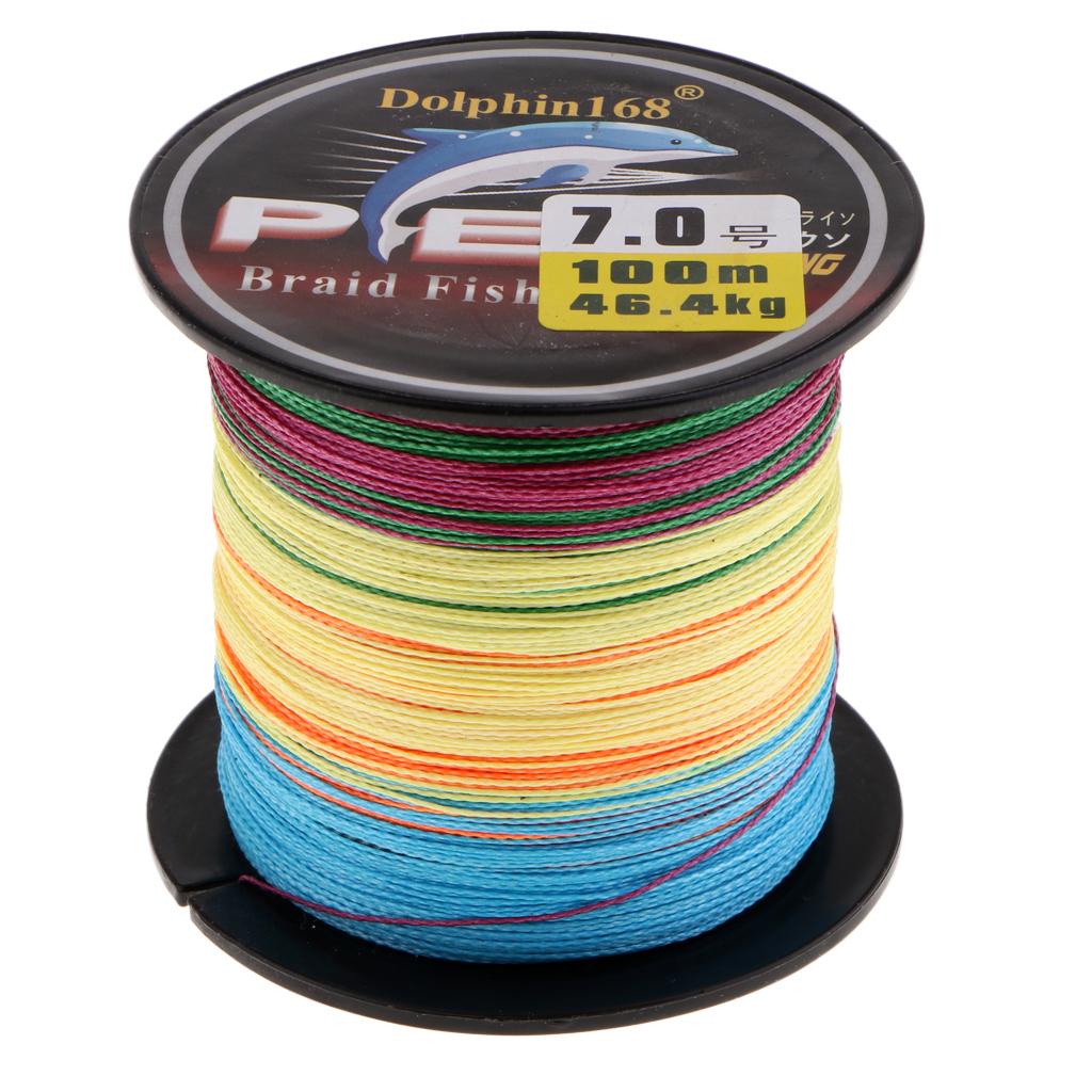 4 Strands Braid Fishing Line Multicolor PE Fiber -102lb